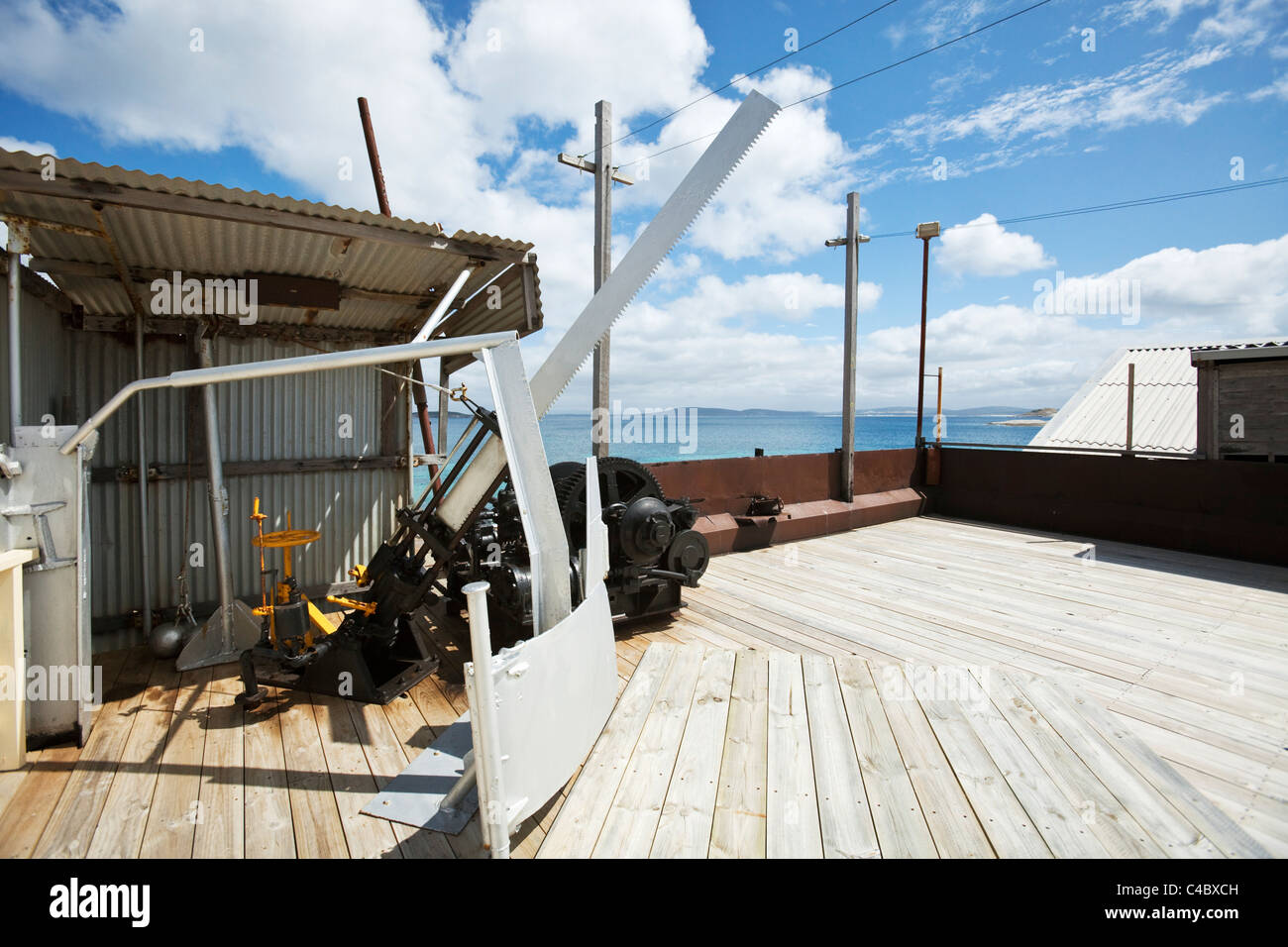 Il taglio-deck all'ex Cheynes Beach Stazione Baleniera. Il francese Bay, Albany, Australia occidentale, Australia Foto Stock