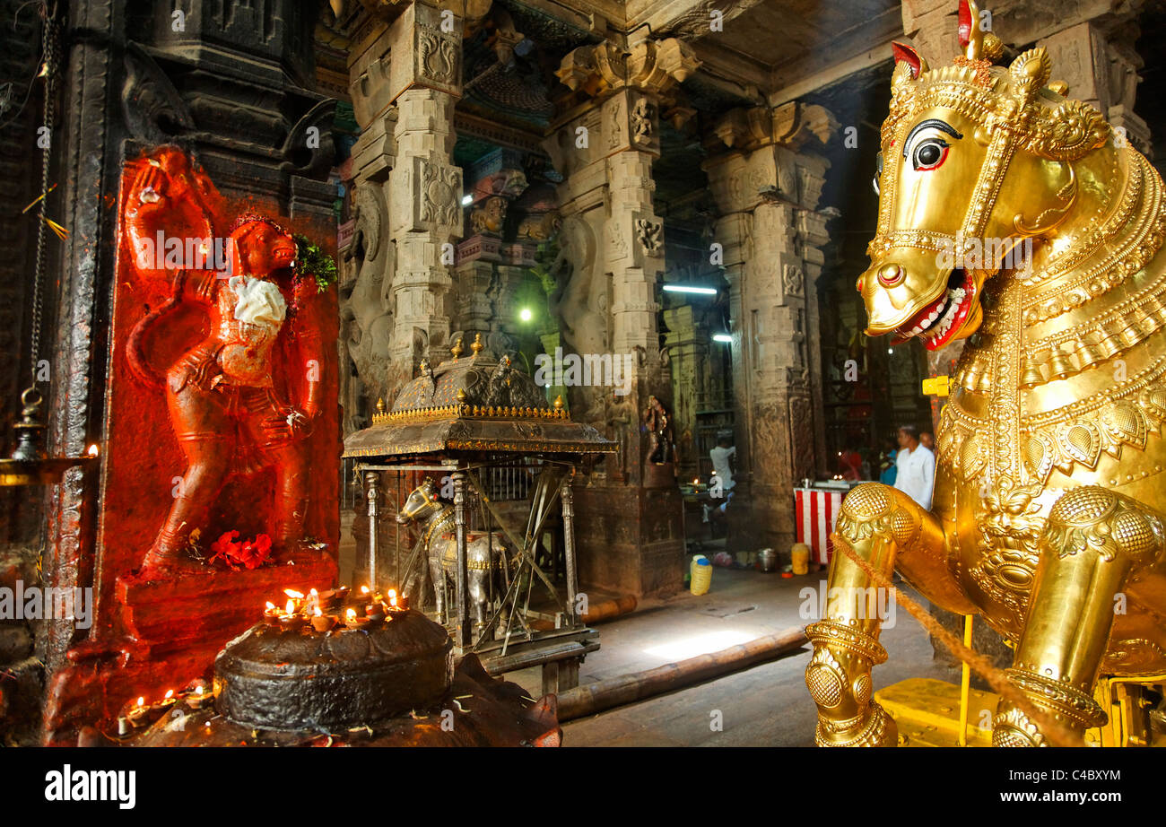 India - Tamil Nadu - Madurai - santuario all'interno del Sri Meenakshi temple Foto Stock