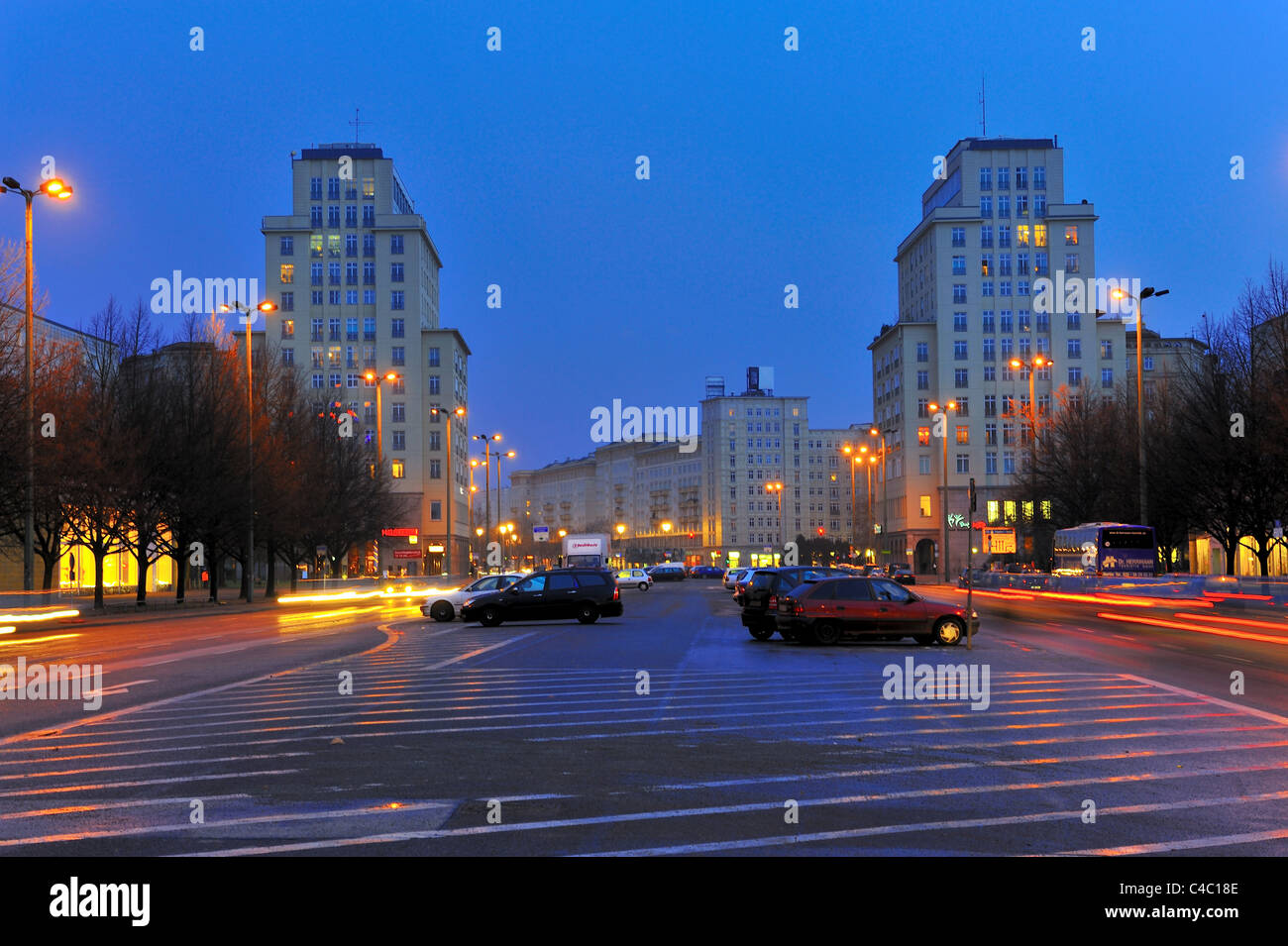 Berlino Est, Karl Marx str, Germania Foto Stock