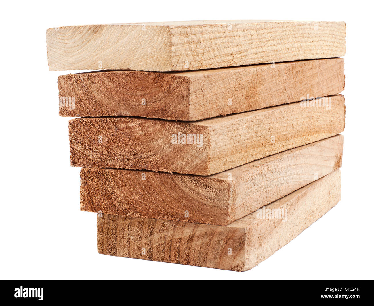 Tavola di legno isolato su bianco Foto Stock