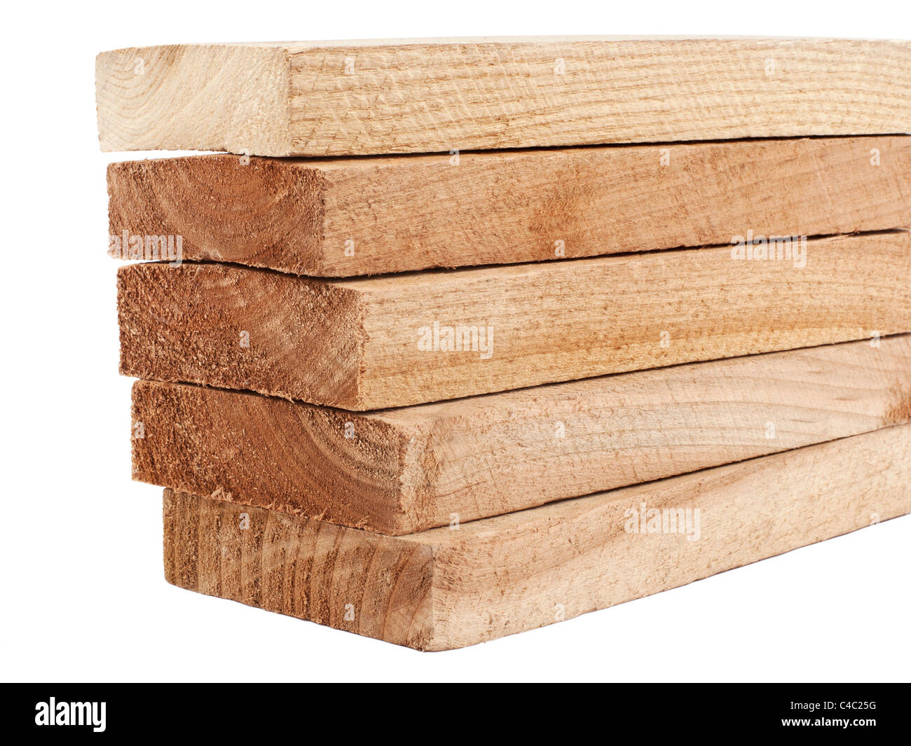 Tavola di legno isolato su bianco Foto Stock
