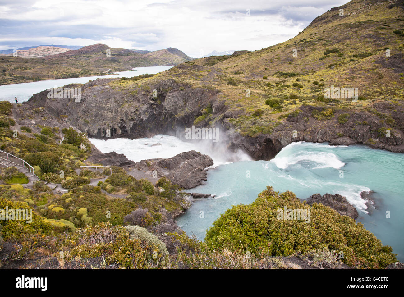 Salto Grande Cascata, Parco Nazionale Torres del Paine, Cile Foto Stock