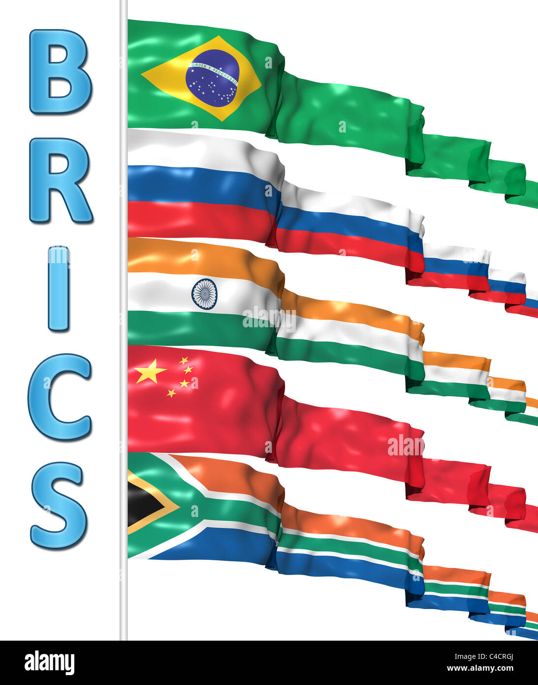 Bandiera BRICS 3x5 Piedi - Brasile Russia India Cina Sudafrica - Tessuto Poliestere