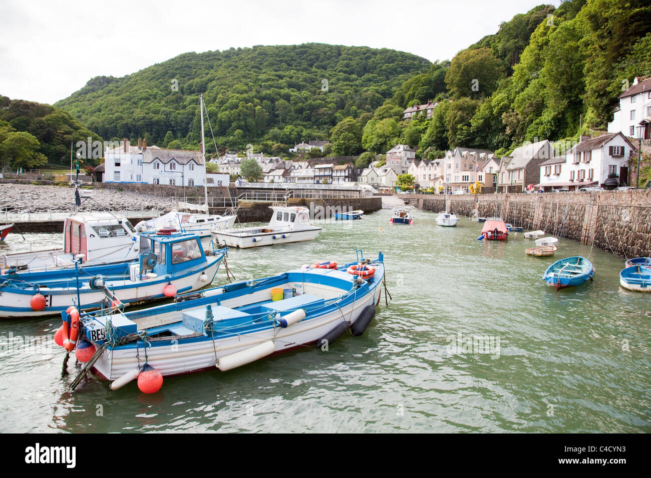 Vista del porto di Lynmouth Devon Foto Stock