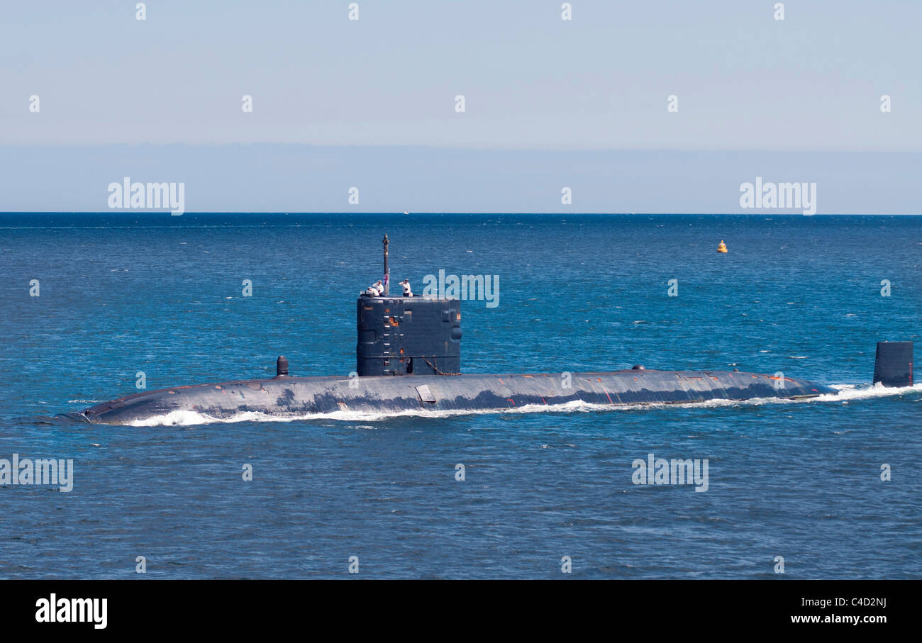 Il sottomarino di classe Trafalgar HMS turbolento Foto Stock