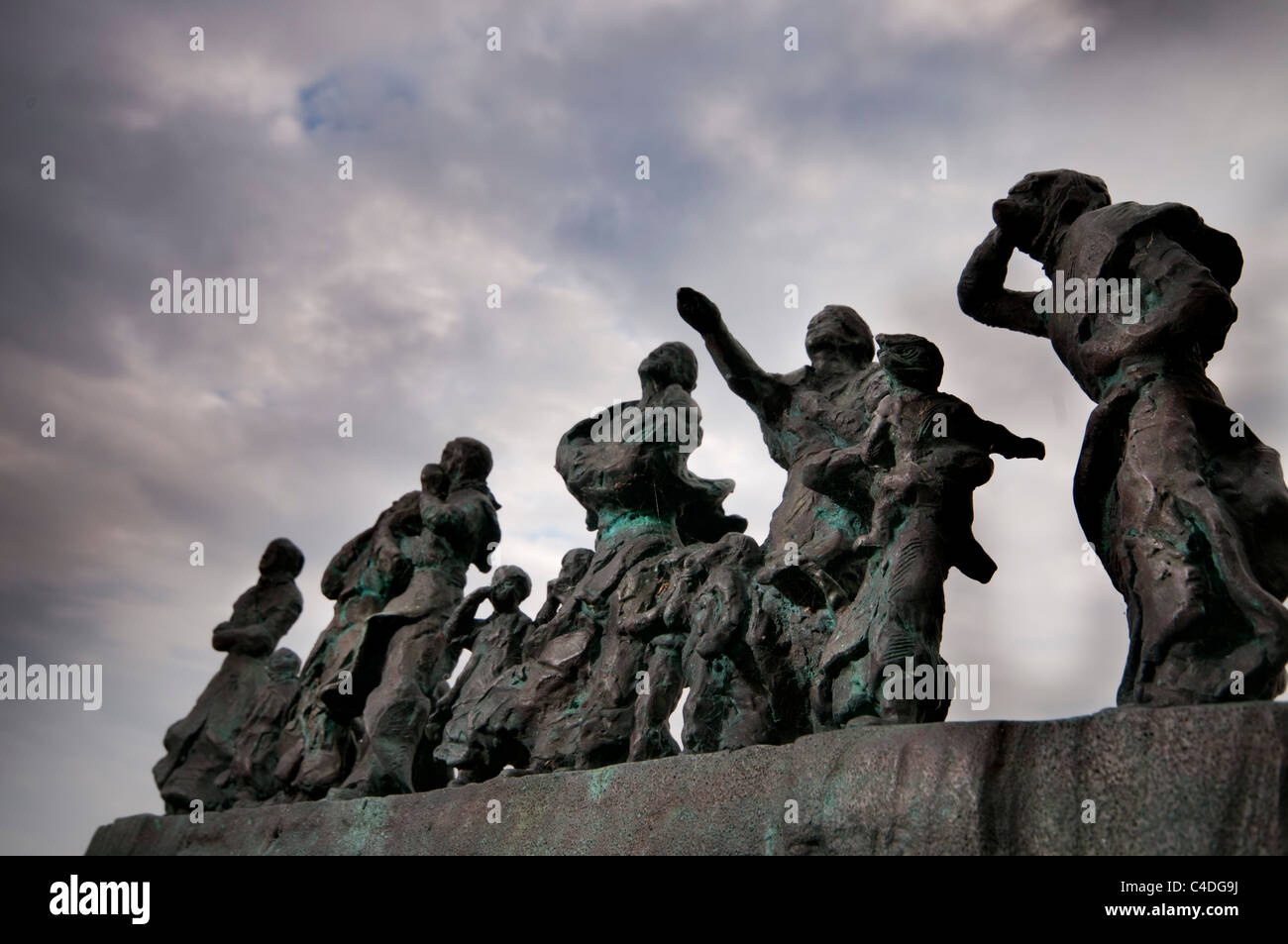 Memorial a Eyemouth disastro di pesca del XIX secolo a Burnmouth Foto Stock