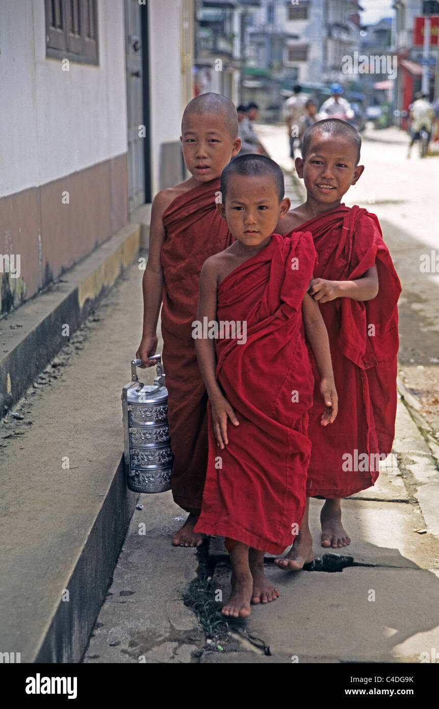 Ragazzo birmano monaci,Tachileik,Myanmar Foto Stock