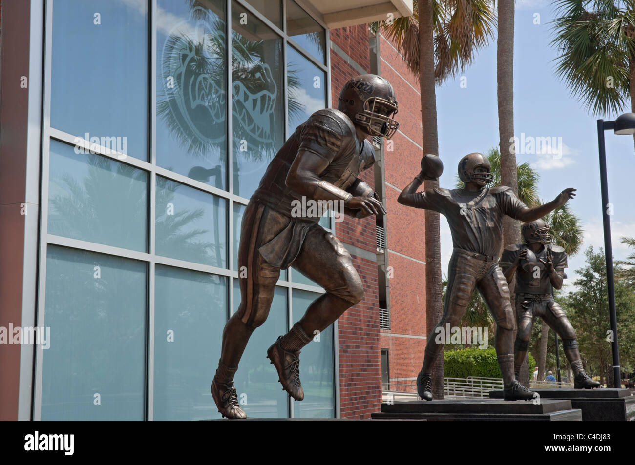 Università di Florida Heisman Trophy calcio statue dei vincitori Foto Stock