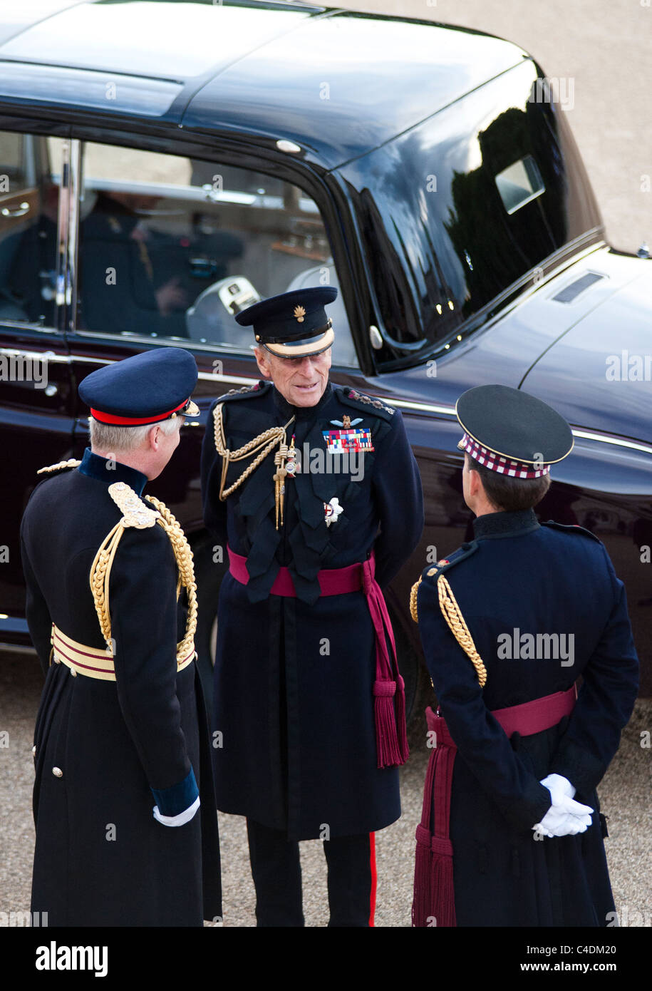 Sua Altezza Reale il Principe Filippo Duca di Edimburgo per colloqui ufficiali dell'esercito prima del 2011 battendo la cerimonia di ritiro a Londra Foto Stock
