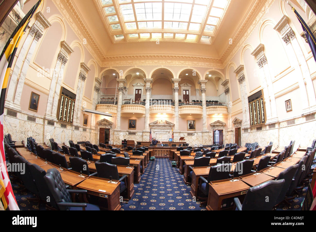 Casa di rappresentanti (Assemblea dei delegati) nel Maryland State House (Capitol) in Annapolis Foto Stock