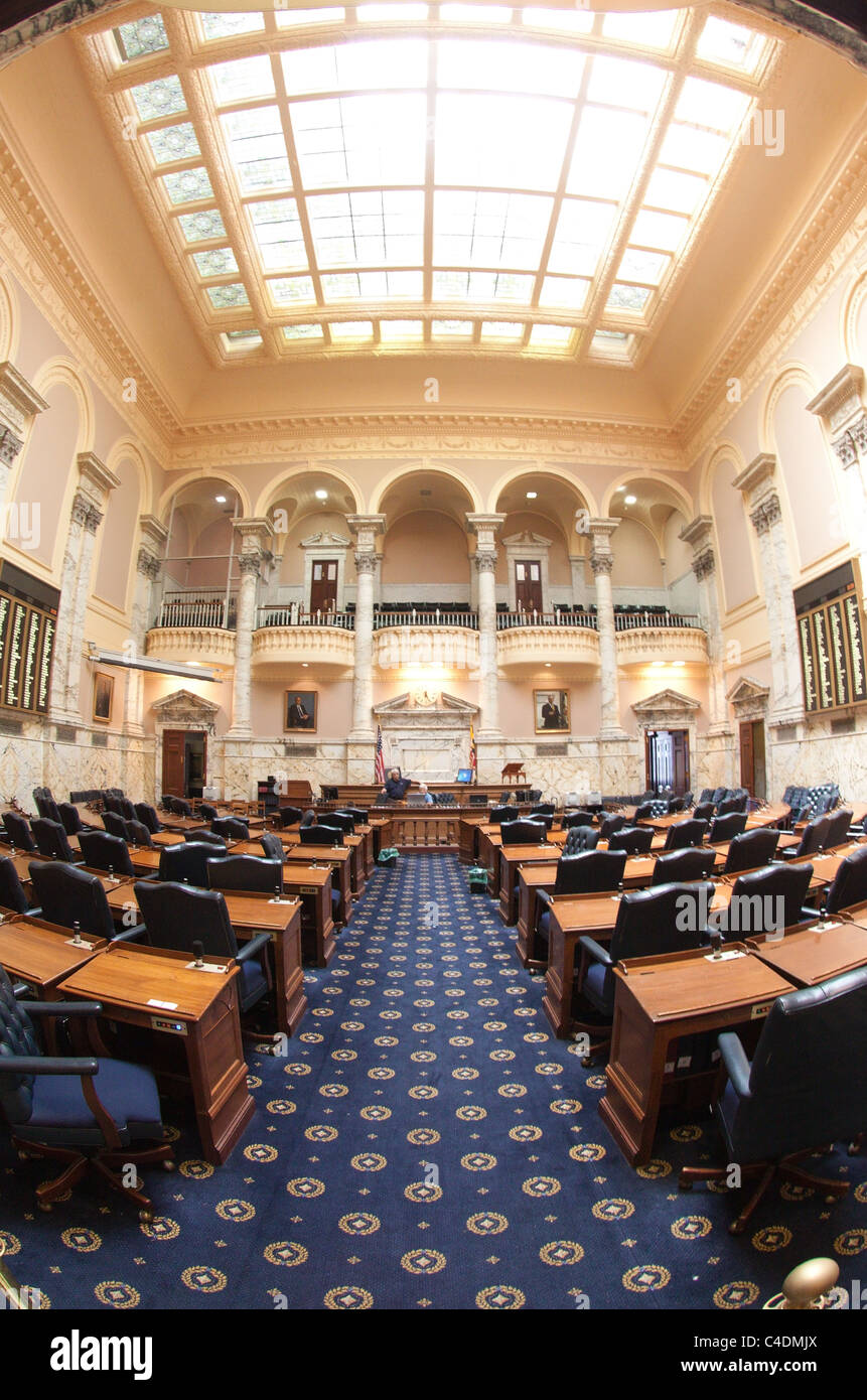 Casa di rappresentanti (Assemblea dei delegati) nel Maryland State House (Capitol) in Annapolis Foto Stock
