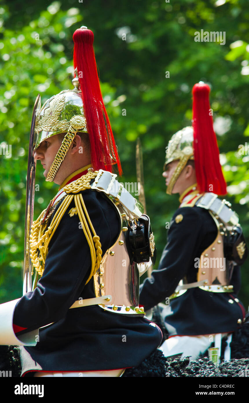 Trooping il colore cerimonia per la sfilata delle Guardie a Cavallo. Foto Stock