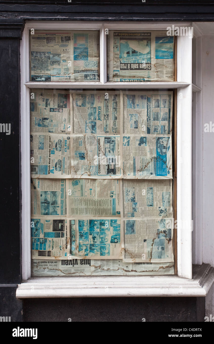 Un chiuso shop in Bodmin, Regno Unito Foto Stock