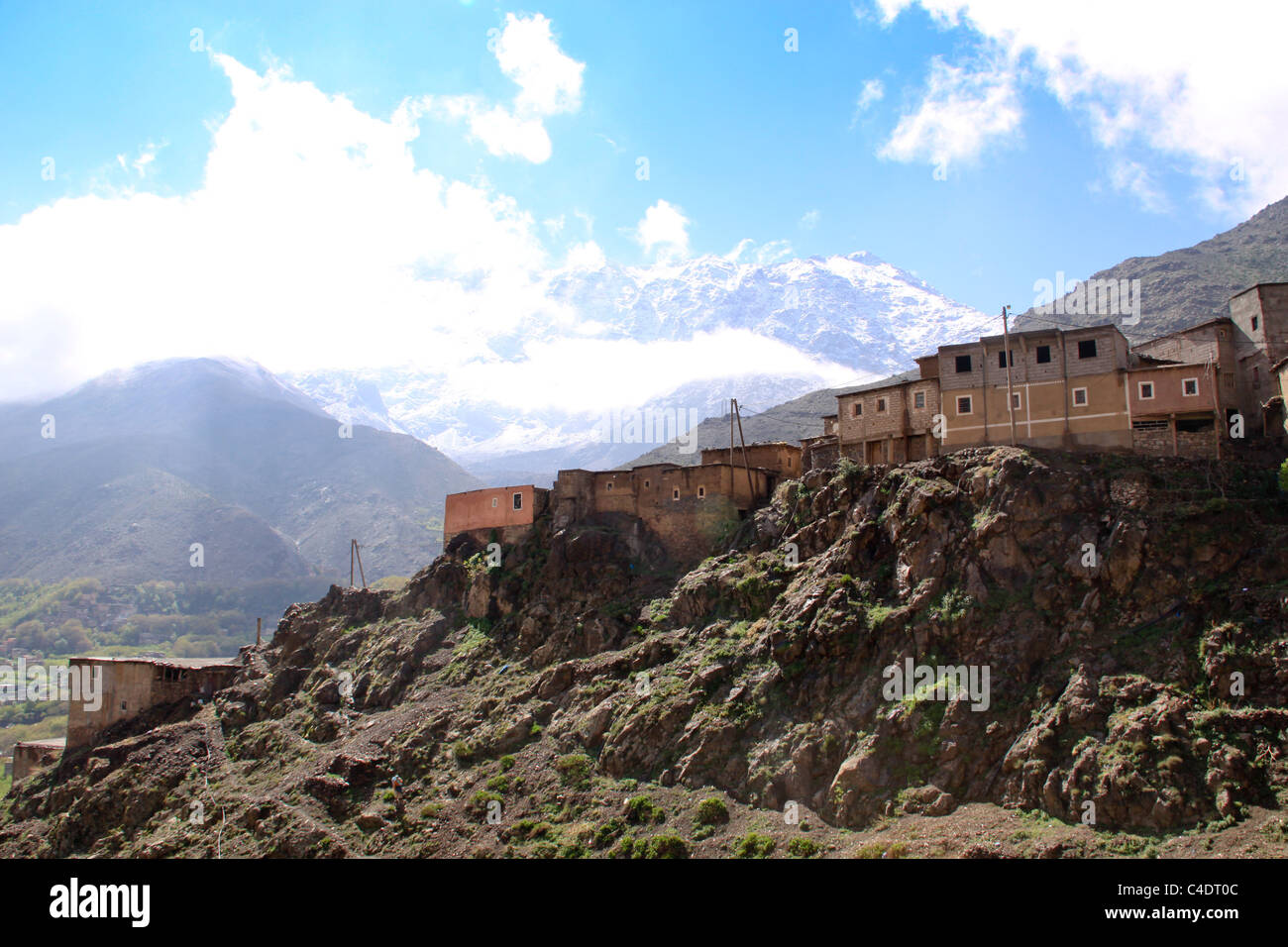 Luoghi e paesaggi intorno a Kasbah du Toubkal, Imlil, Atlante, Marocco, Africa Foto Stock