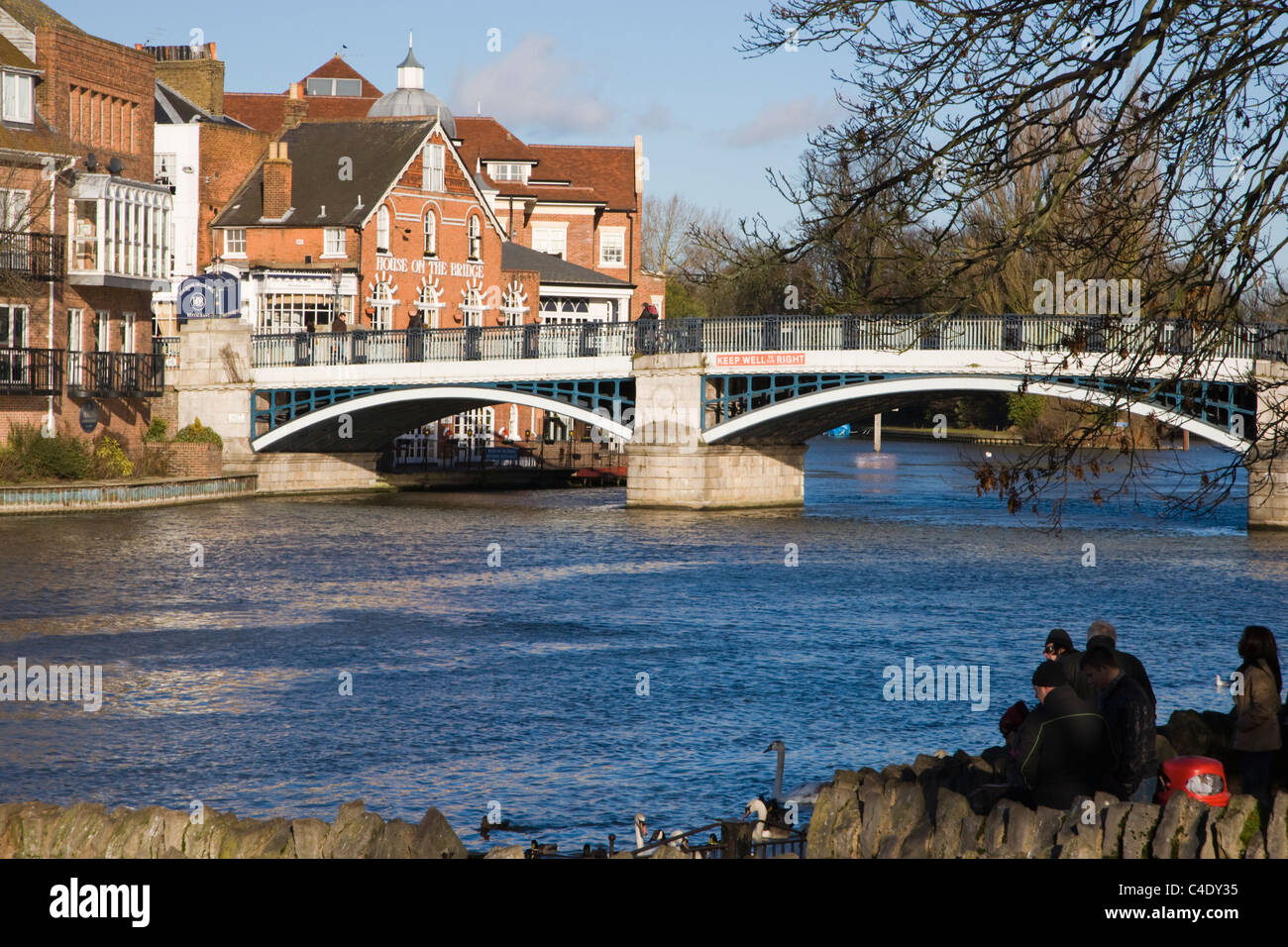 Windsor città ponte, visualizzare a Eton da Windsor, Berkshire, Inghilterra, Regno Unito Foto Stock