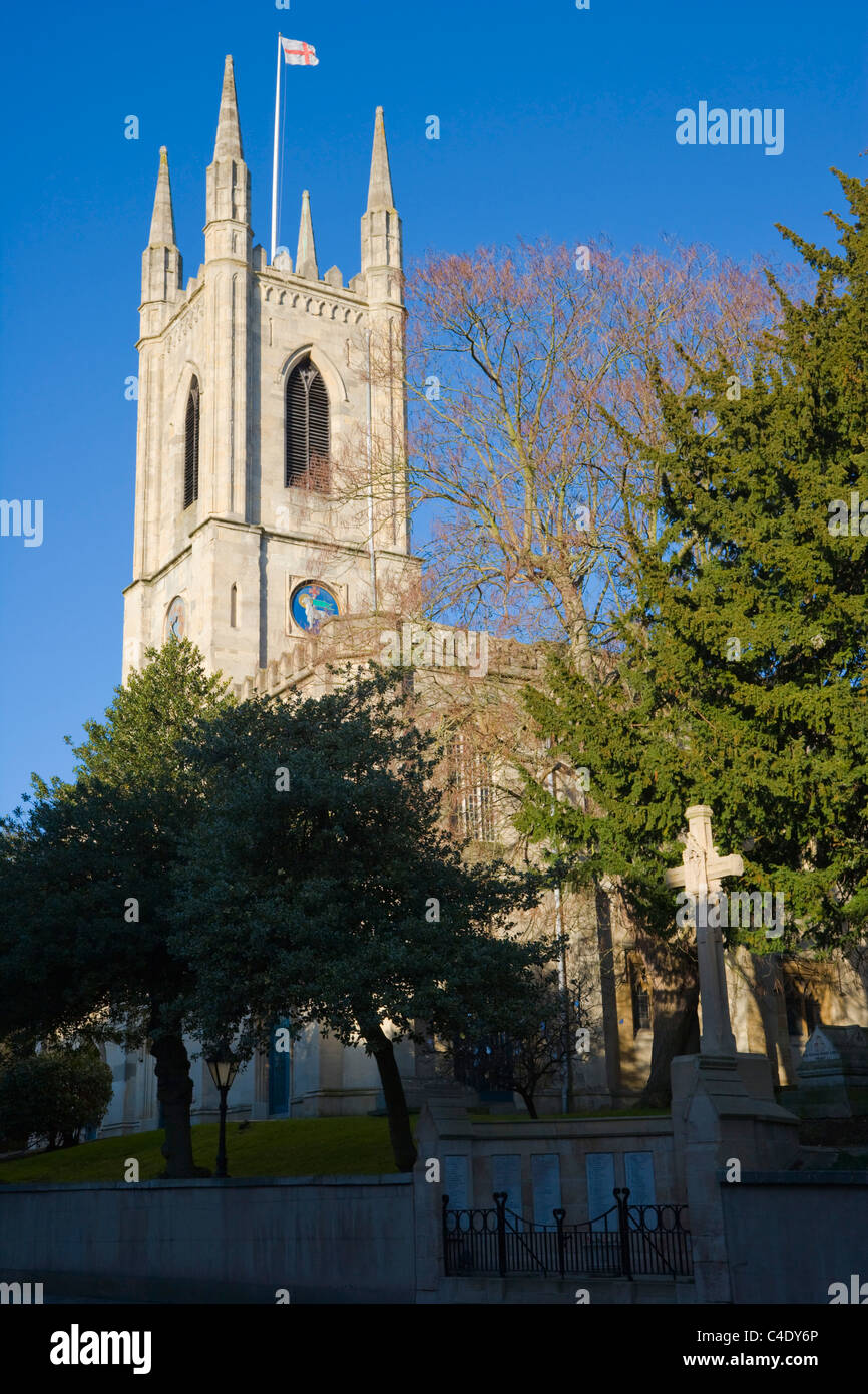 La Chiesa Parrocchiale di San Giovanni Battista, Hight Street, Windsor, Berkshire, Inghilterra, Regno Unito Foto Stock