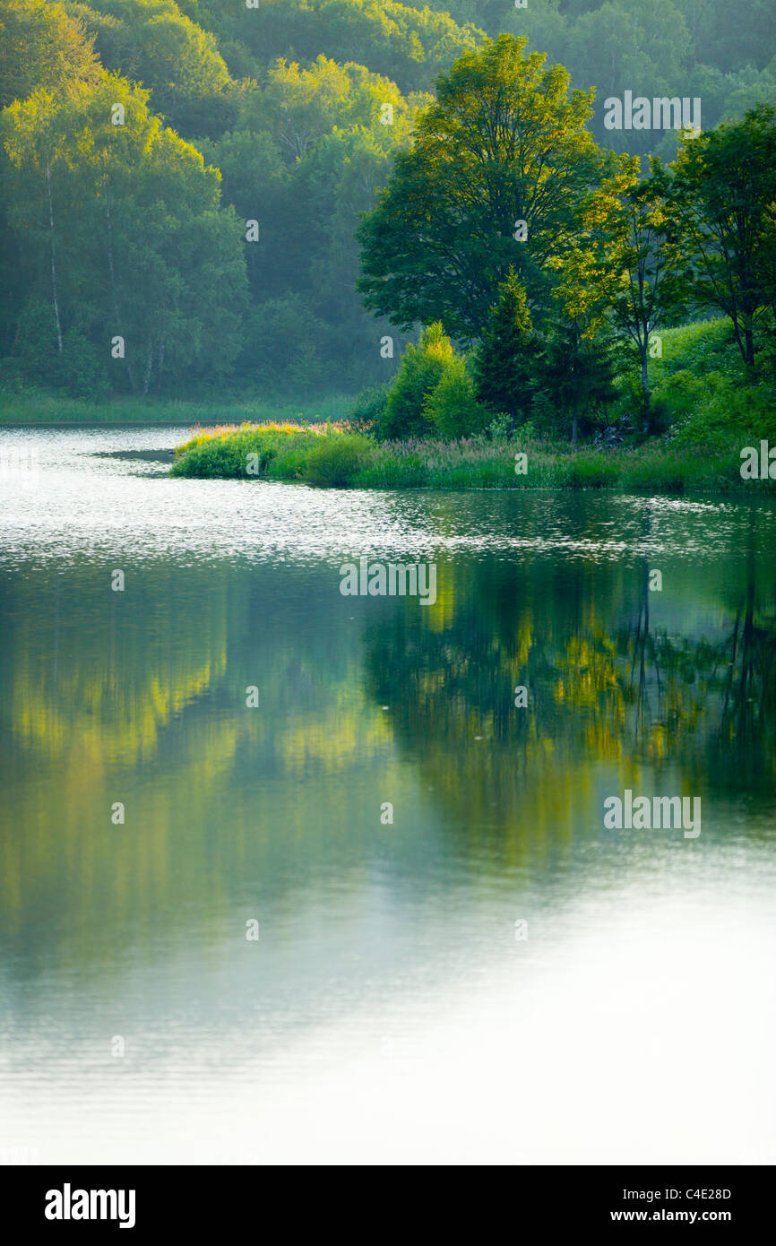 Mrzla votica lago, Gorski Kotar in Croazia vivido, splendida tranquillità tranquilla natura envinment naturale Alpfabet foresta verde vegetazione fogliame Foto Stock