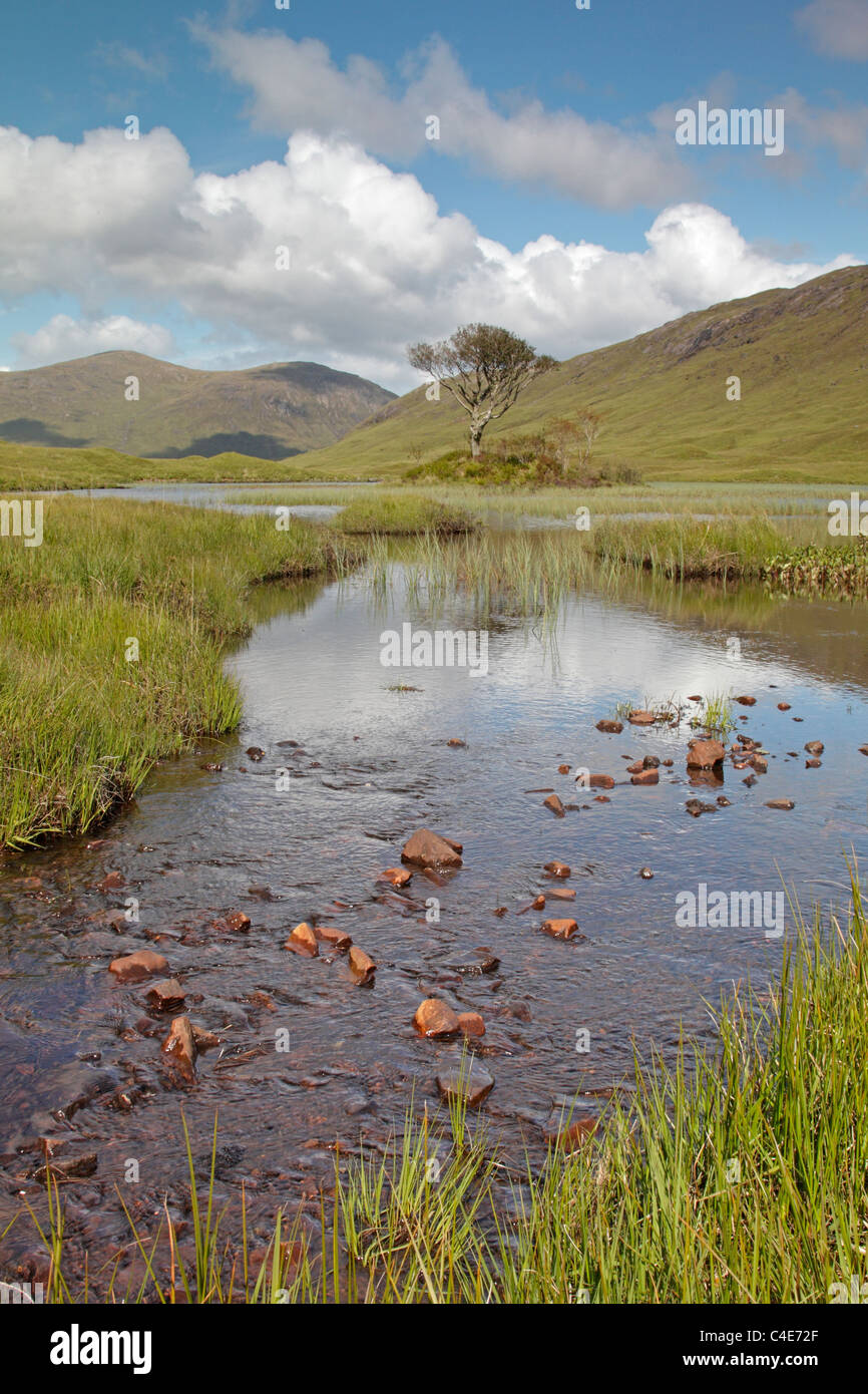 Vista di Glen More da Loch un Eilein Isle of Mull Foto Stock