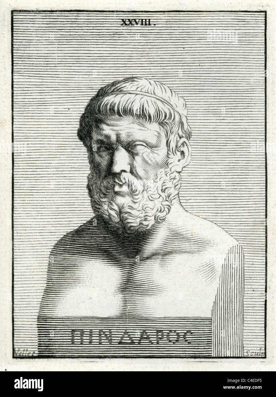 Ritratto classico di Omero autore dell'Iliade e l'Odissea, ed è venerato come il più grande greco antico poeta epico. Foto Stock