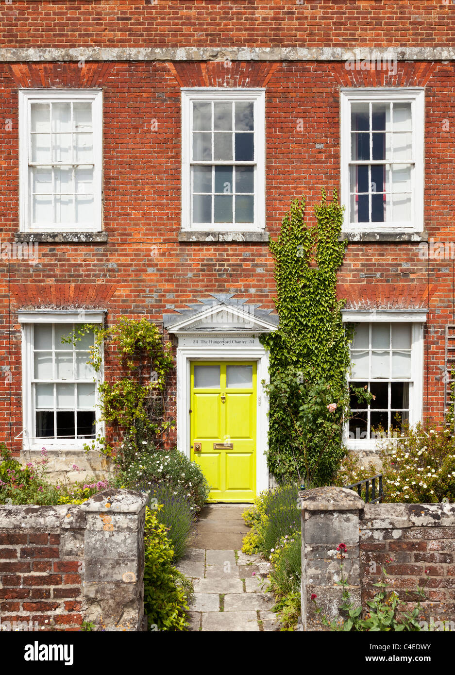 Georgian town house, Hungerford Chantry, Cattedrale vicino, Salisbury, Wiltshire, Inghilterra, Regno Unito Foto Stock