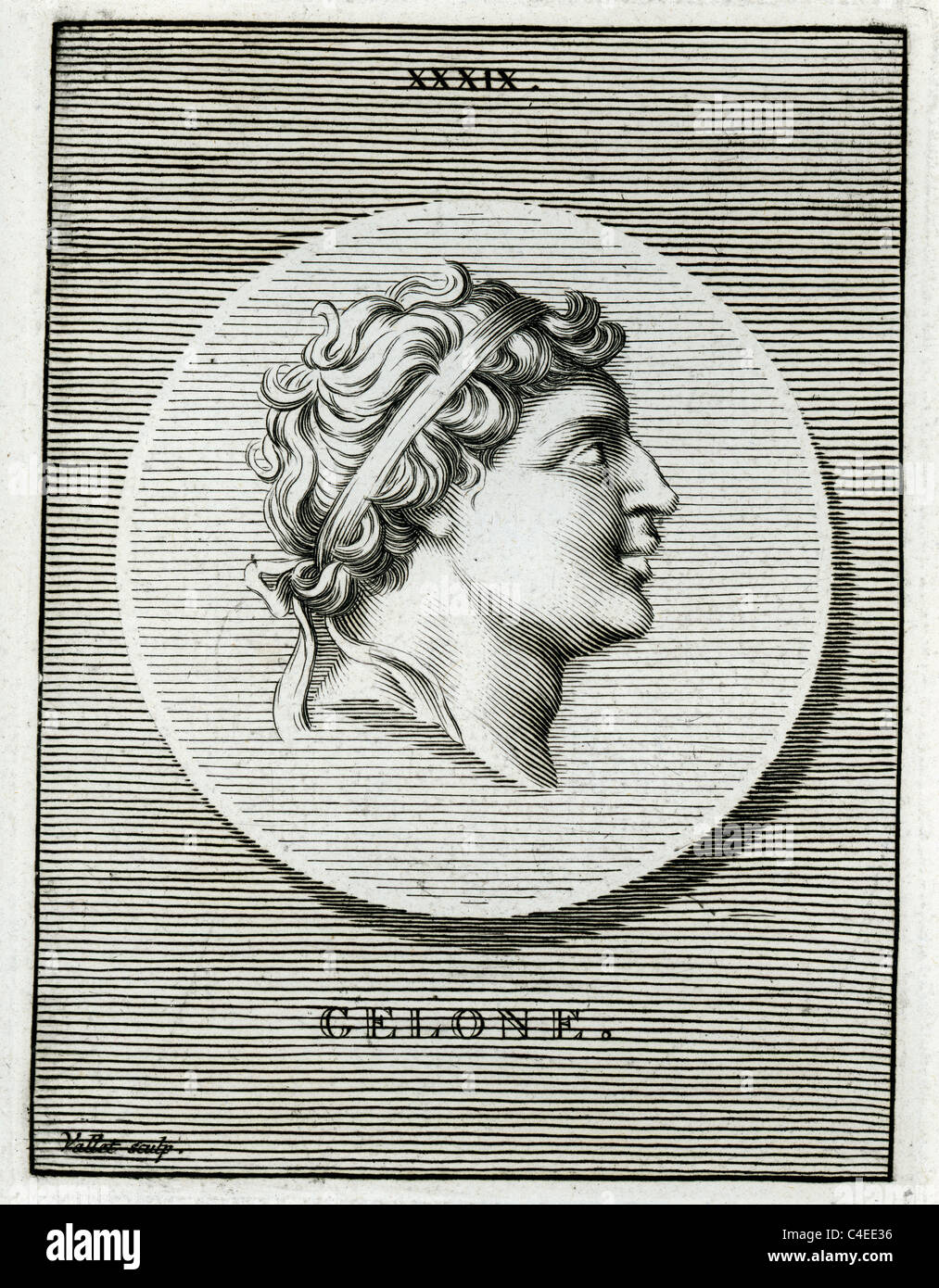 Ritratto classico di Gelo (o Gelon, morto 478 BC) figlio di Deinomenes, era un quinto secolo A.C. dominatore di Gela e Siracusa Foto Stock