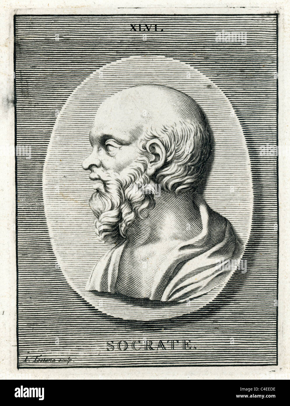 Ritratto classico di Socrate un classico greco filosofo ateniese. Accreditato come uno dei fondatori della filosofia occidentale Foto Stock