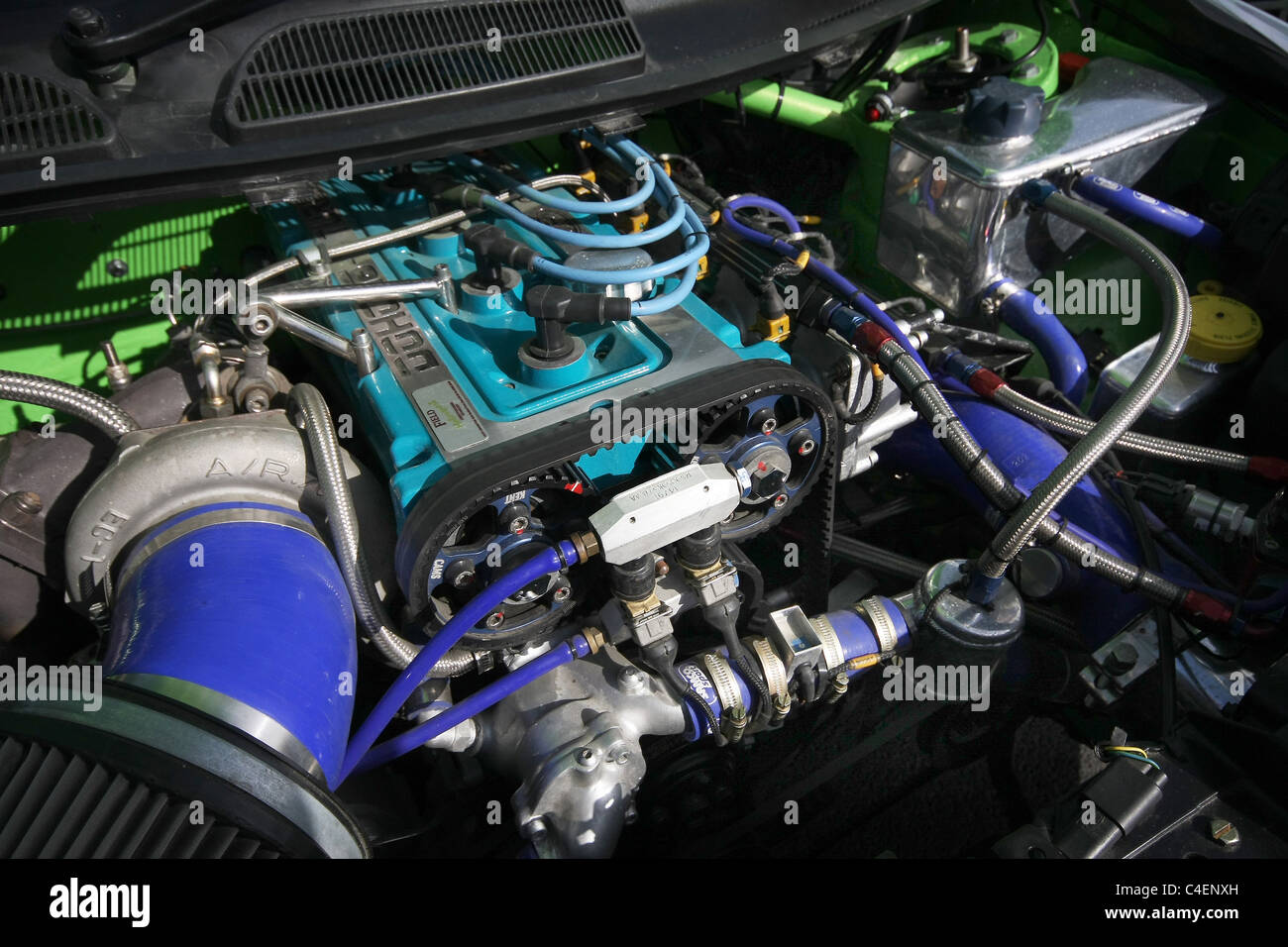 Ford Cosworth engine bay. Foto Stock
