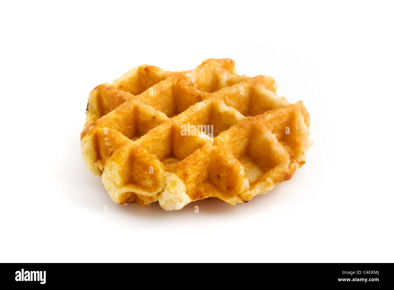 Fatto in casa waffle freschi isolato su bianco Foto Stock