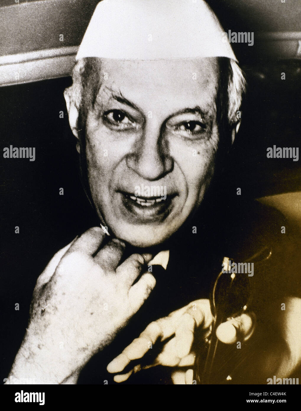 Jawaharlal Nehru (1889-1964). Statista indiano che è stato il primo e più a lungo che serve il Primo Ministro dell'India. Foto Stock