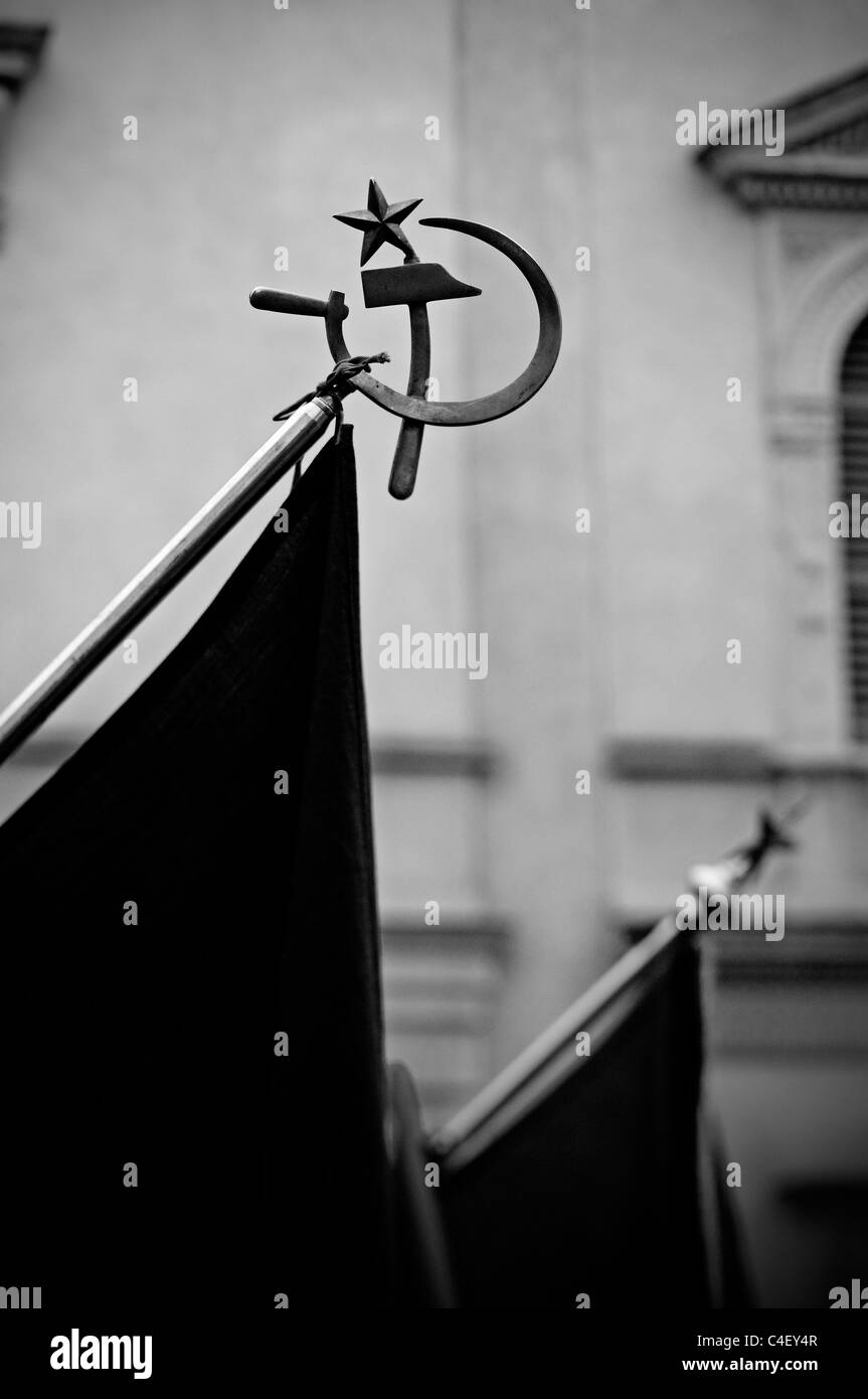 Bandiera comunista Foto Stock