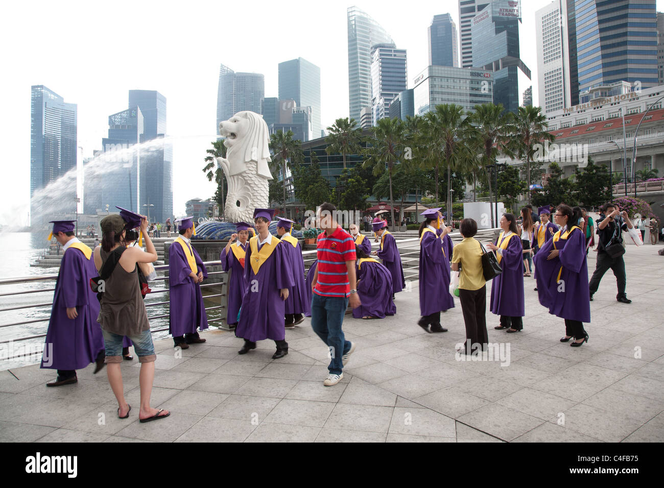 Singapore studente laureato mortaio graduazione della scheda Foto Stock