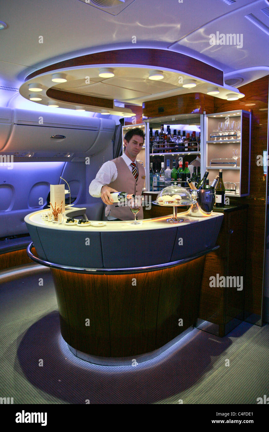 Emirates Airline A380 di classe aziendale di prima classe Foto Stock