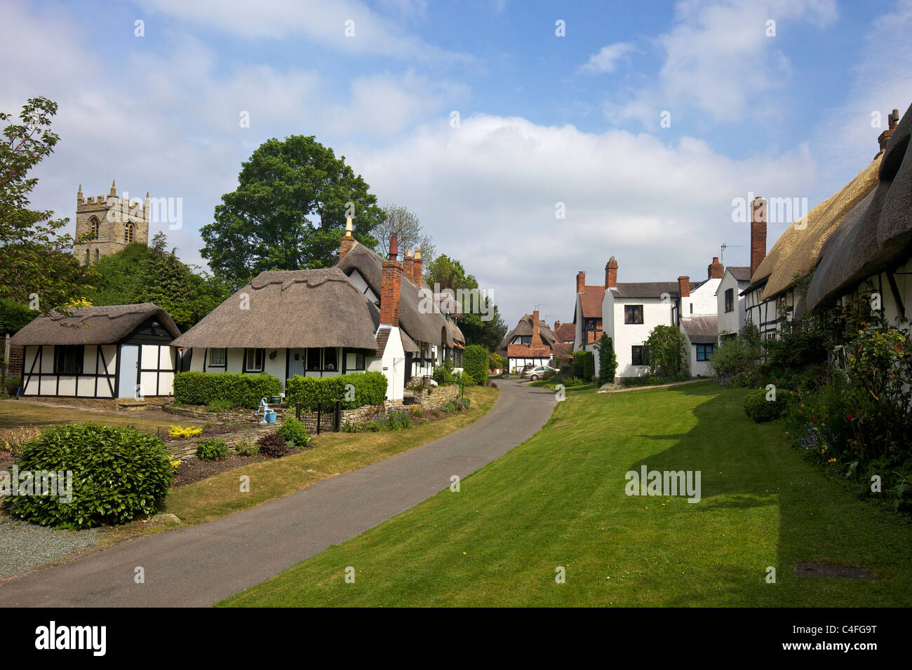 Mezzo Penny Cottage, Welford-on-Avon, Warwickshire, Inghilterra, Regno Unito Regno Unito, GB Gran Bretagna, Isole britanniche, Europa Foto Stock