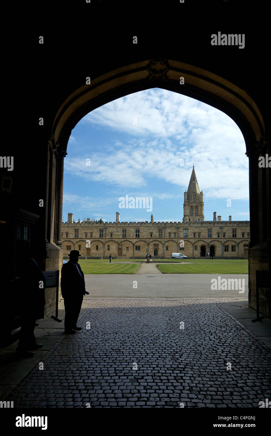 Custodi da Tom Tower, Christ Church College di Oxford University Oxford, England, Regno Unito, Regno Unito, GB Gran Bretagna Foto Stock