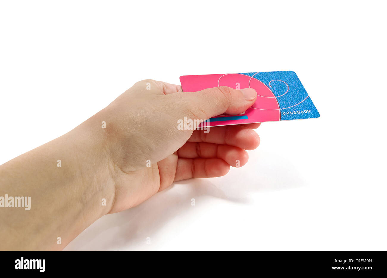 Mano azienda carta di credito per il pagamento elettronico Foto Stock