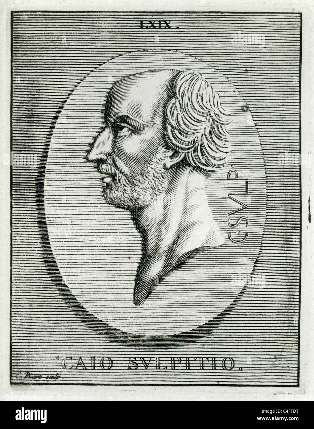 Ritratto classico di gaio Sulpicius Gallus un generale, statista e oratore della Repubblica Romana. Foto Stock