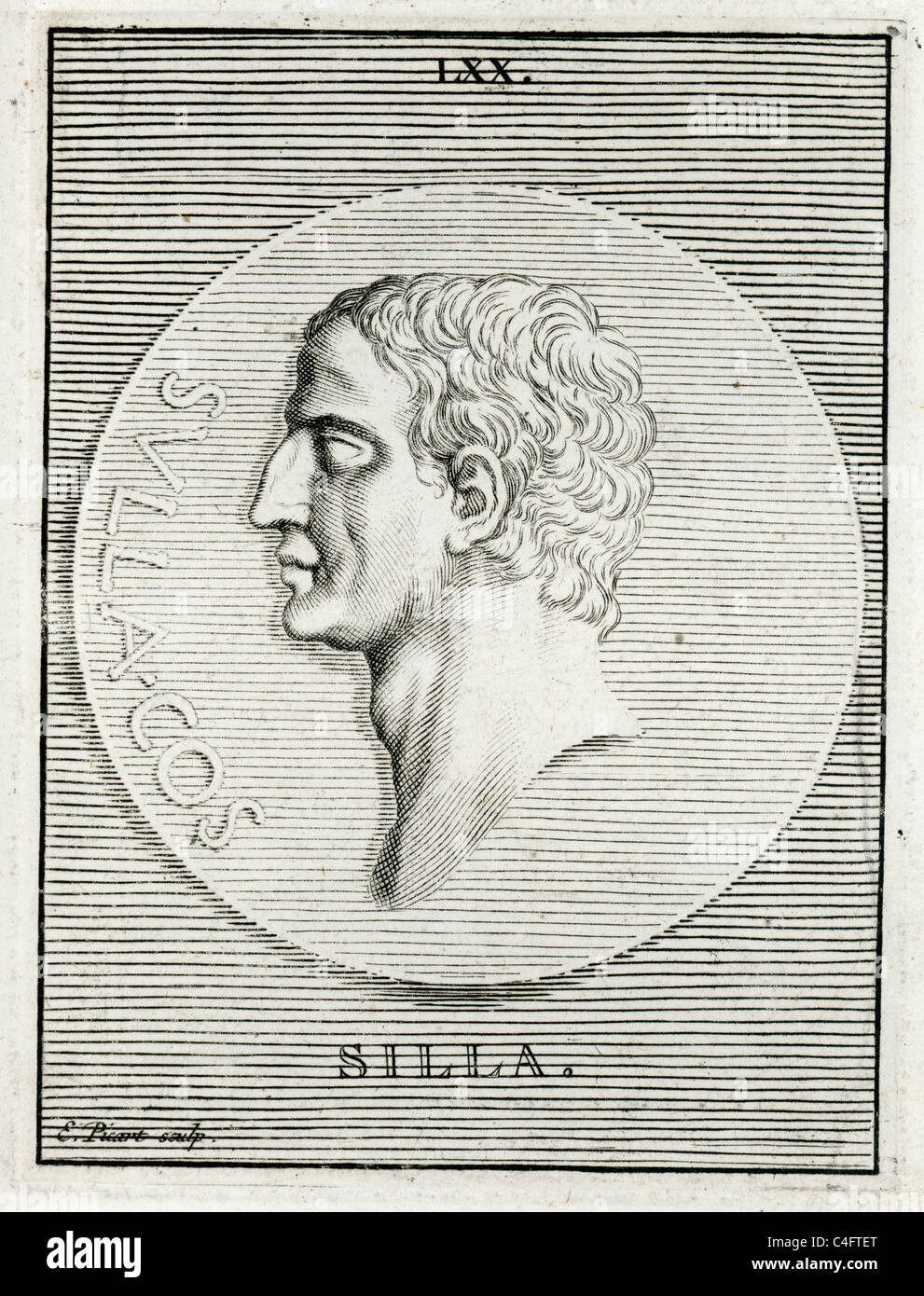 Ritratto classico di Lucio Cornelio Sulla 138 BC a 78 BC, comunemente noto come The, era un generale romano e più. Foto Stock