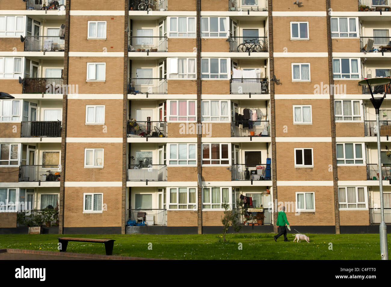 Blocco del consiglio appartamenti, Hackney, Londra, Regno Unito Foto Stock