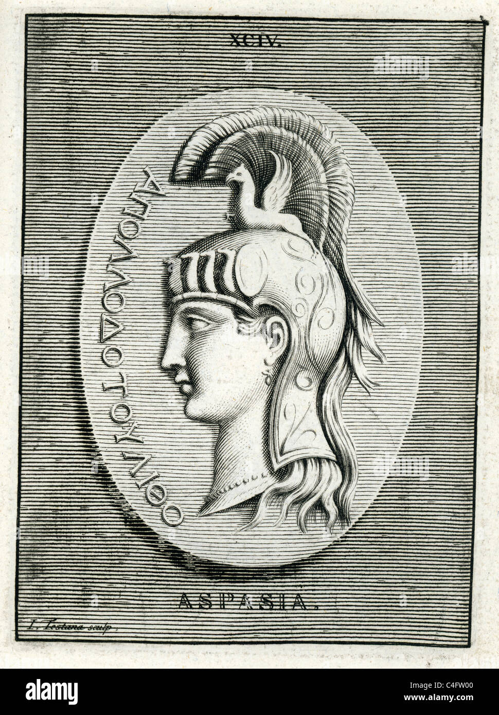 Ritratto classico di Aspasia Milesian una donna che era famoso per il suo coinvolgimento con lo statista ateniese Pericle. Foto Stock