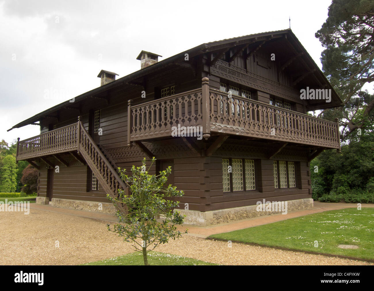 Swiss Cottage sulla Osborne House Station Wagon, Isle of Wight, England, Regno Unito Foto Stock