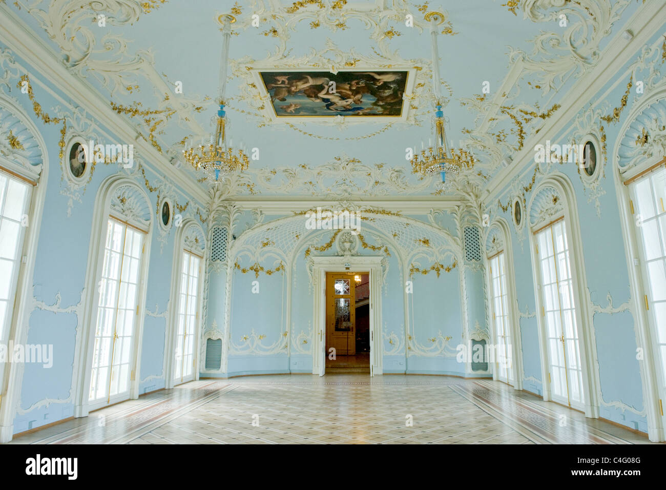 Russia San Pietroburgo Museo Hermitage Palazzo d'inverno la sala blu foyer del teatro o teatro Foto Stock