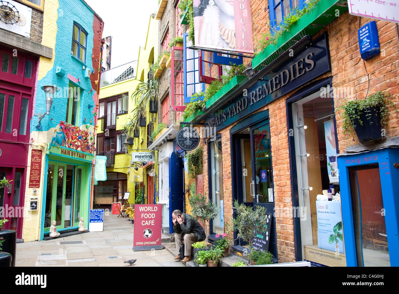 Neals Yard square in Covent Garden Foto Stock