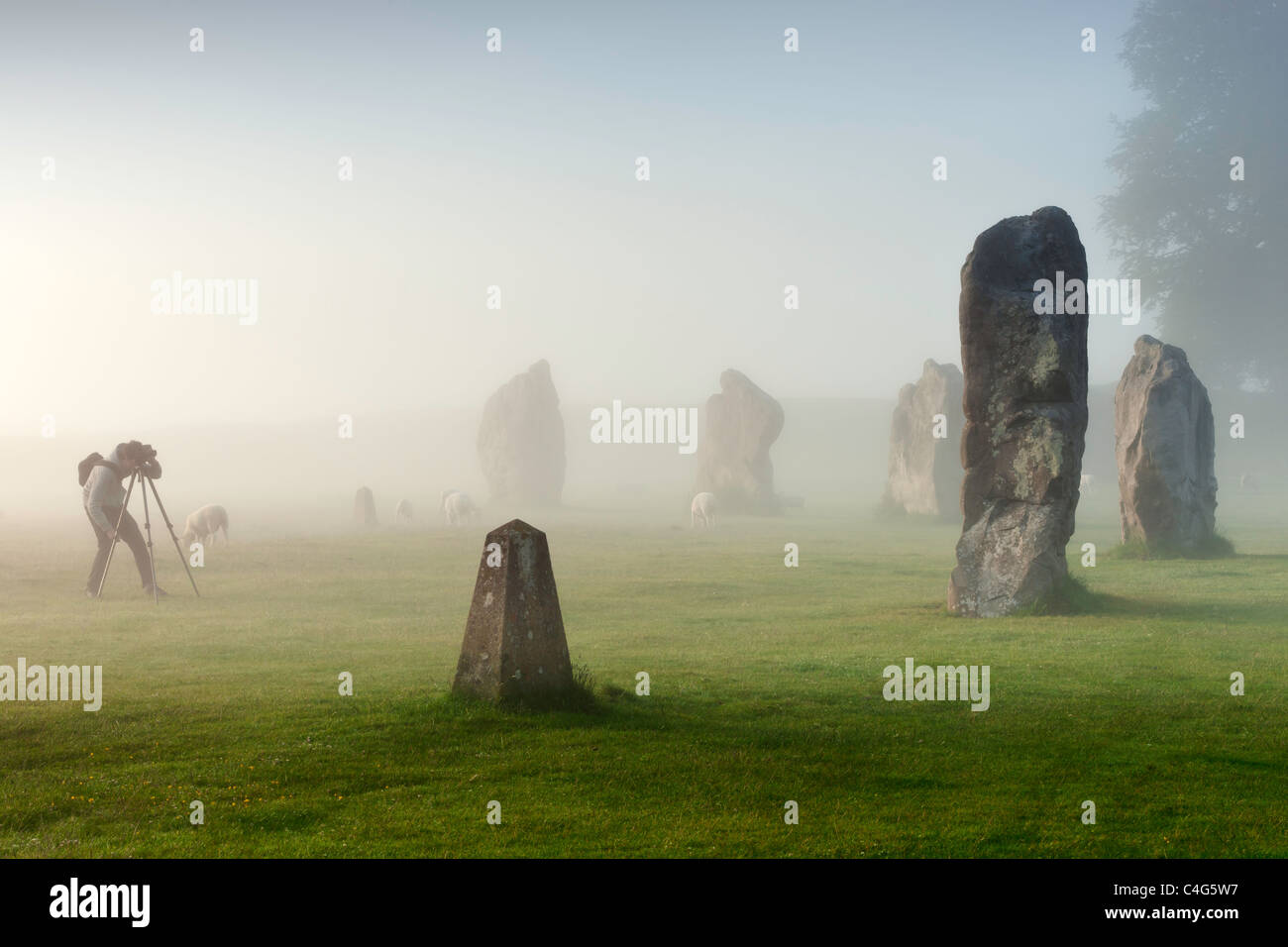 Fotografo nella nebbia Foto Stock
