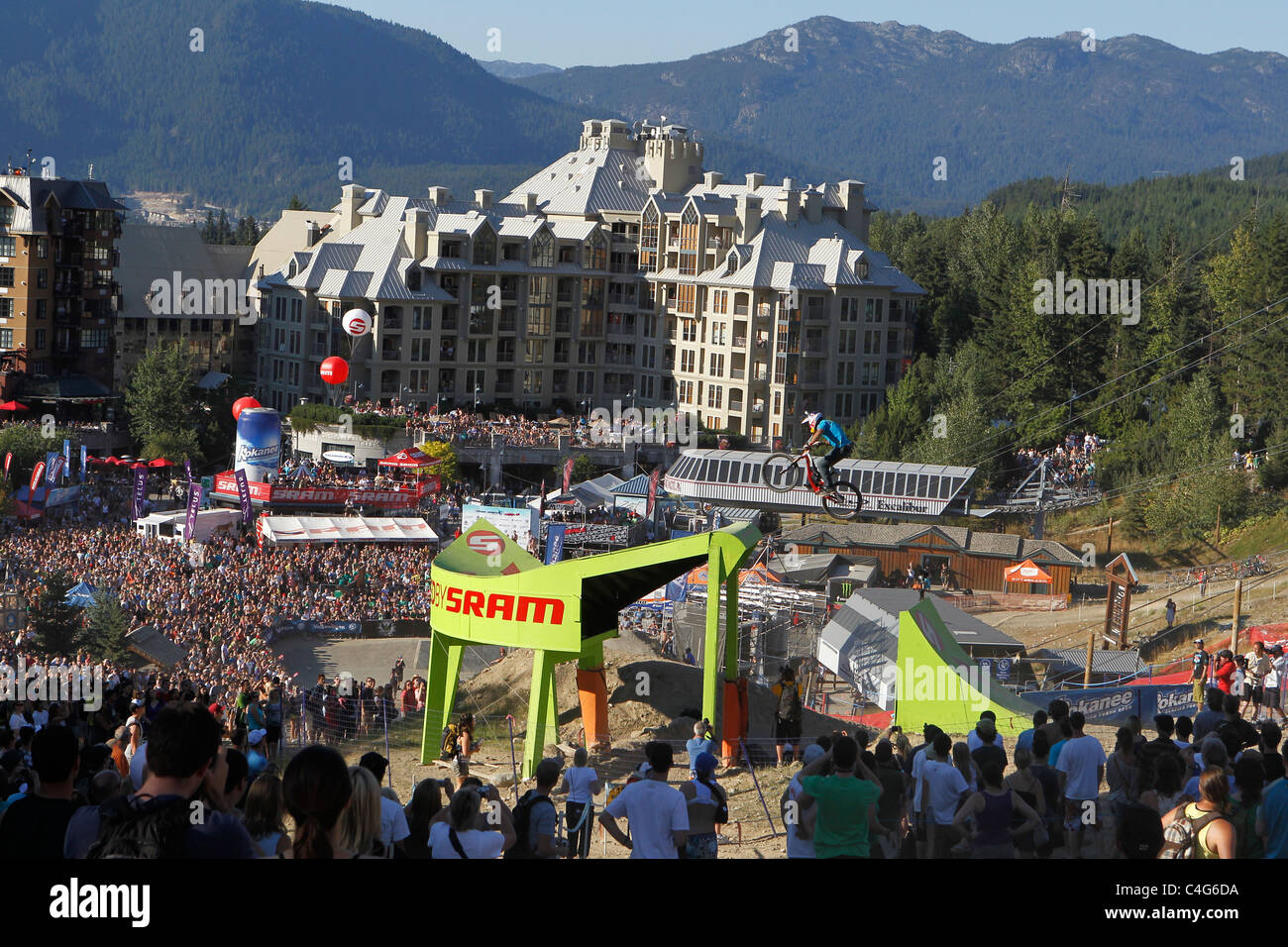 Crankworx mountain bike festival 2010 in Whistler British Columbia Foto Stock