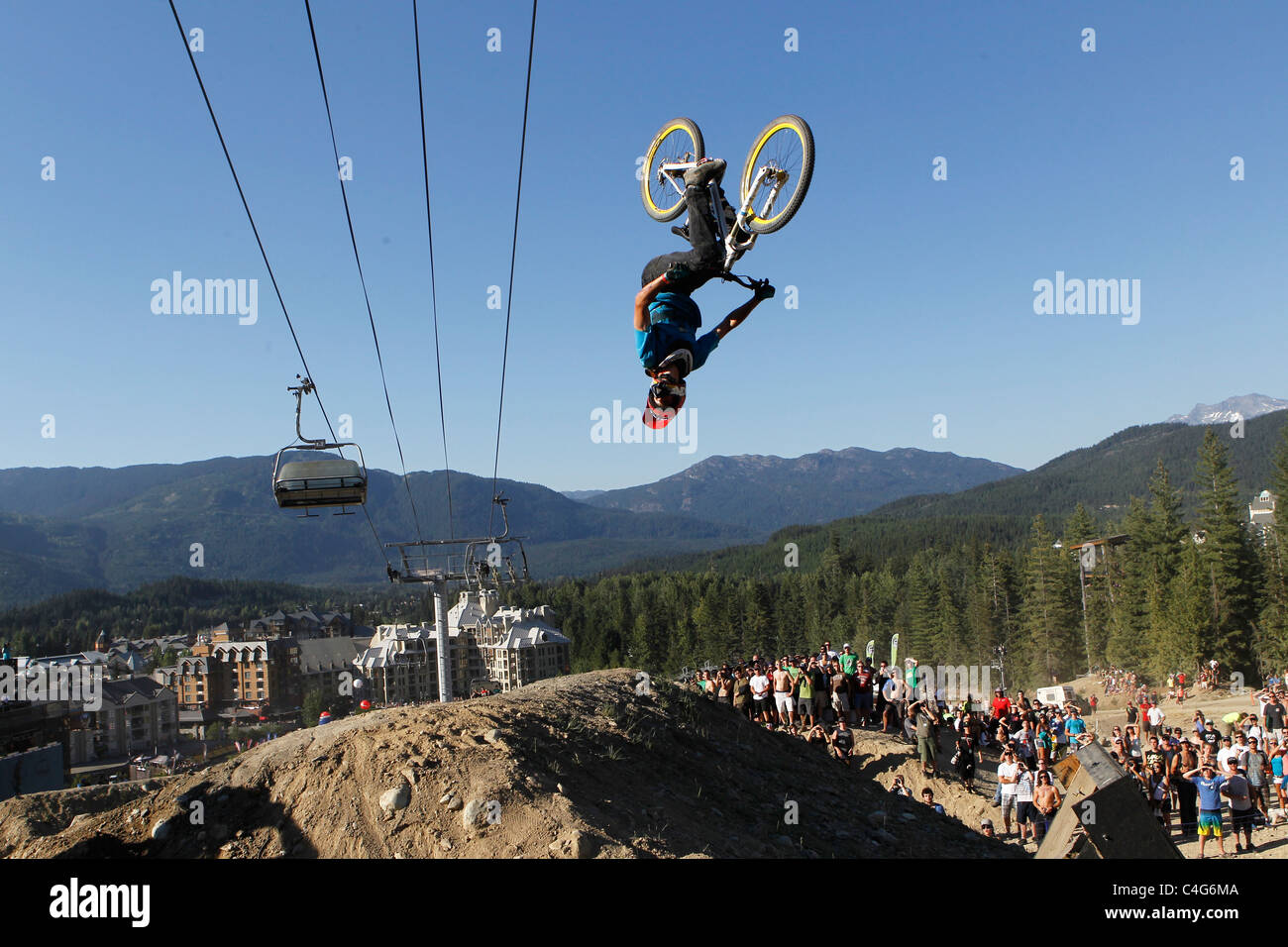 Crankworx mountain bike festival 2010 in Whistler British Columbia Foto Stock