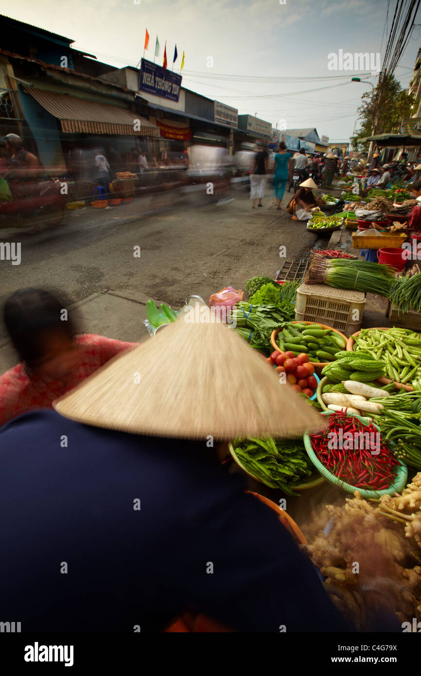 Il mercato a Can Tho, Delta del Mekong, Vietnam Foto Stock