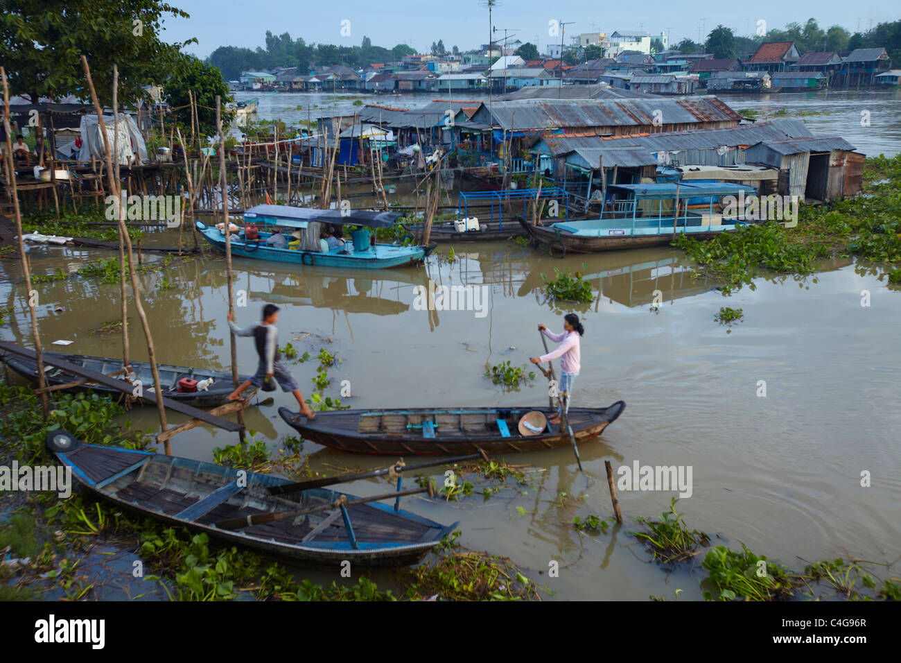 Cau Doc, Delta del Mekong, Vietnam Foto Stock