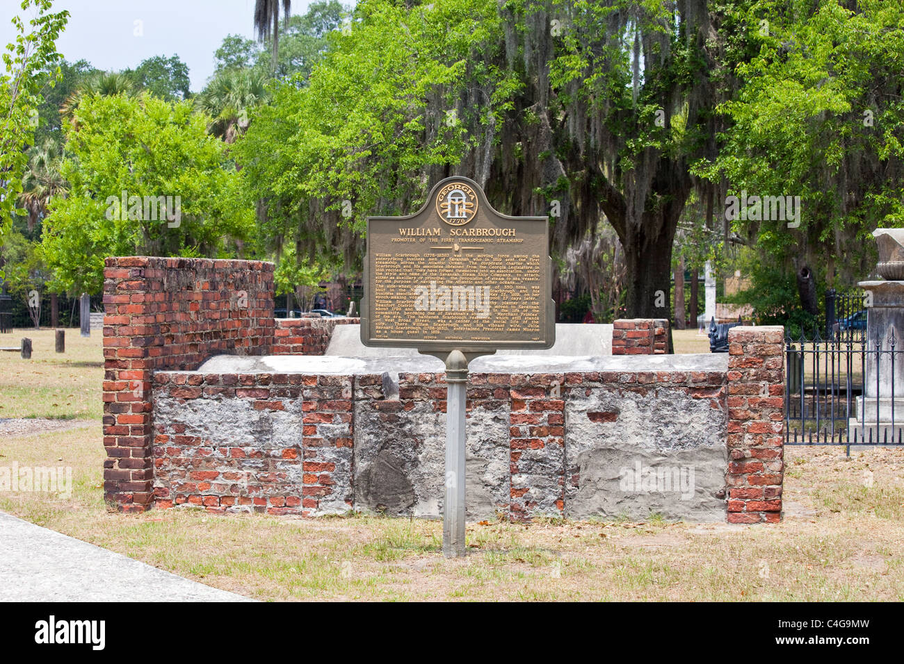 Tomba di William Scarbrough coloniale, cimitero parco a Savannah, Georgia Foto Stock