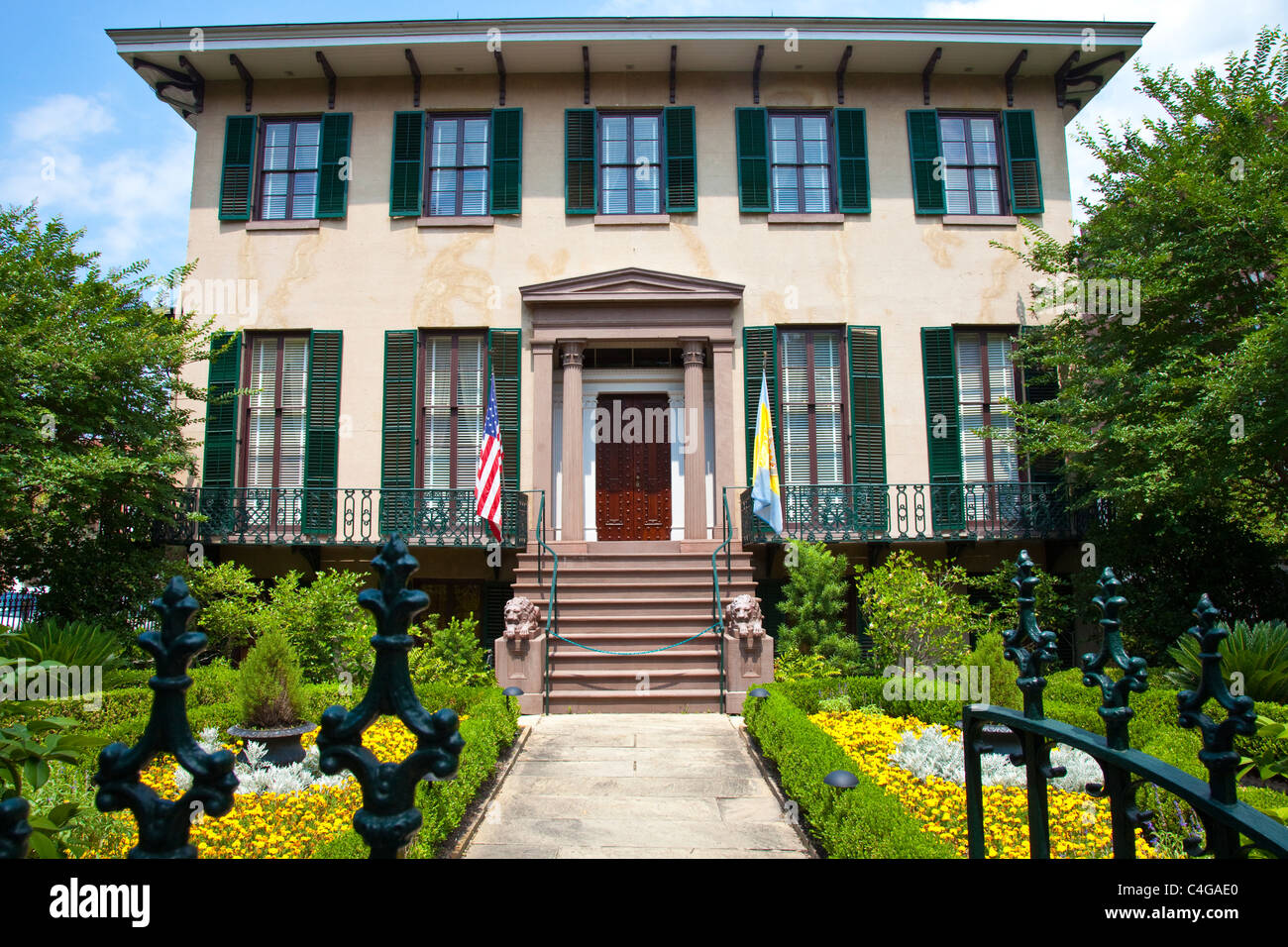 1848 Andrew Low House, Registro Nazionale dei Luoghi Storici, Savannah, Georgia Foto Stock