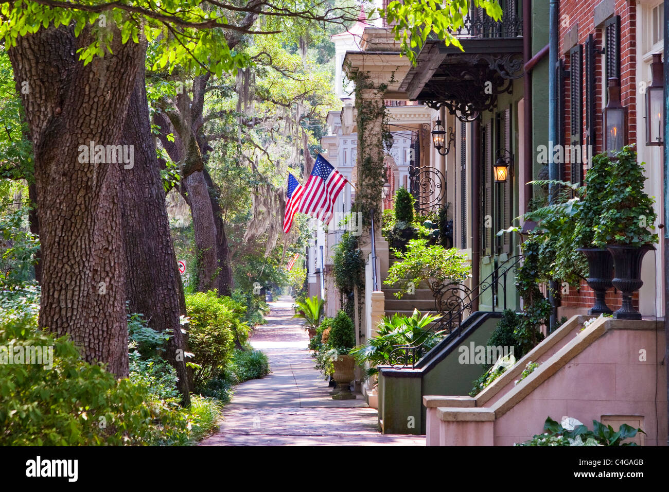 Centro storico di Savannah, in Georgia Foto Stock